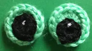 Crochet cat potholder eyes