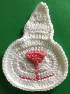 Crochet cat potholder face marking with mouth