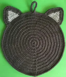 Crochet cat potholder head with ears