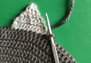 Crochet cat potholder joining for outer ear