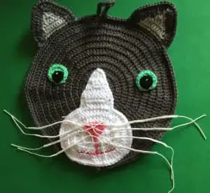 Crochet cat potholder whiskers