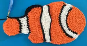 Crochet clown fish black marking to tail