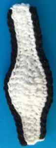 Crochet clown fish black on white middle piece