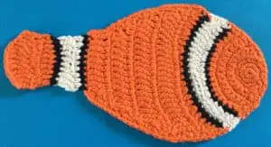 Crochet clown fish body and tail