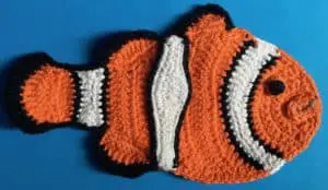 Crochet clown fish body with mouth