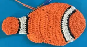 Crochet clown fish joining for bottom back fin