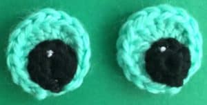 Crochet cat bag eyes