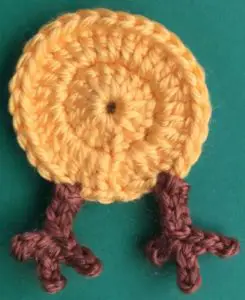 Crochet chicken body with legs