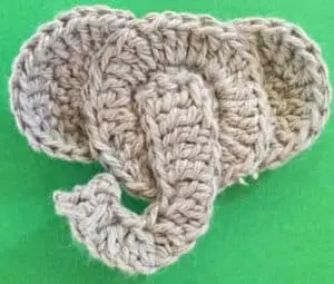 Crochet elephant head head with ears