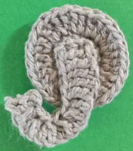 Crochet elephant head trunk attached