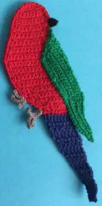 Crochet king parrot body with front wing