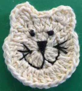 Crochet lion head head with face