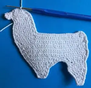 Crochet llama beginning ear