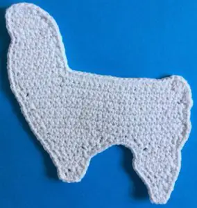 Crochet llama body neatened