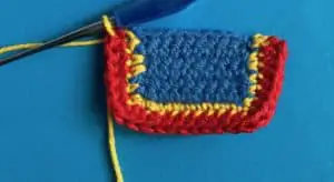 Crochet llama joining for fourth part of saddle