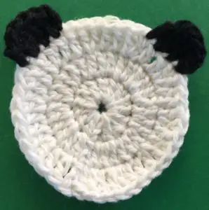 Crochet panda head head with ears
