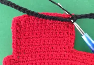 Crochet train caboose attaching roof