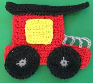 Crochet train caboose body with wheels