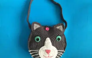 Finished crochet cat bag landscape
