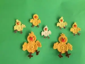 Finished crochet chicken group landscape
