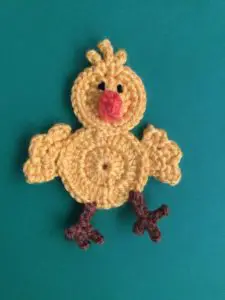 Finished crochet chicken portrait