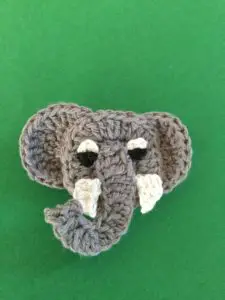 Finished crochet elephant head portrait