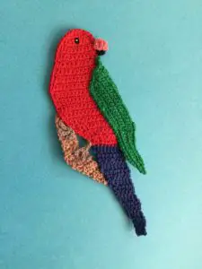 Finished crochet king parrot portrait