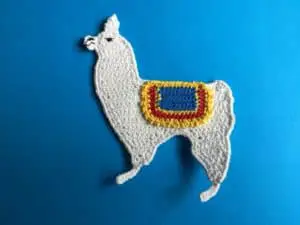 Finished crochet llama landscape