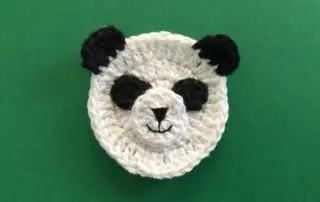 Finished crochet panda head head with muzzle
