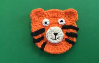 Finished crochet tiger head