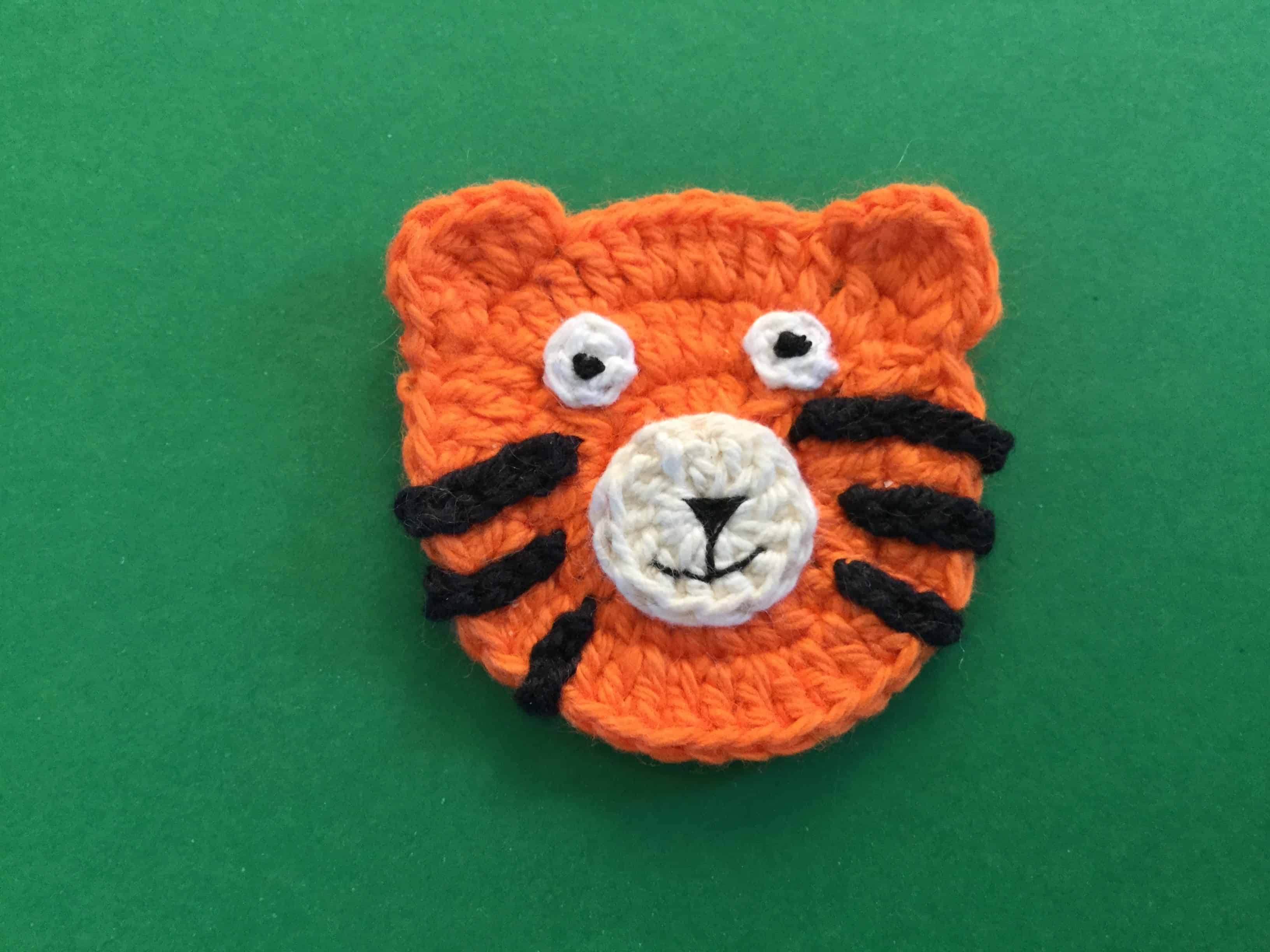 Finished crochet tiger head