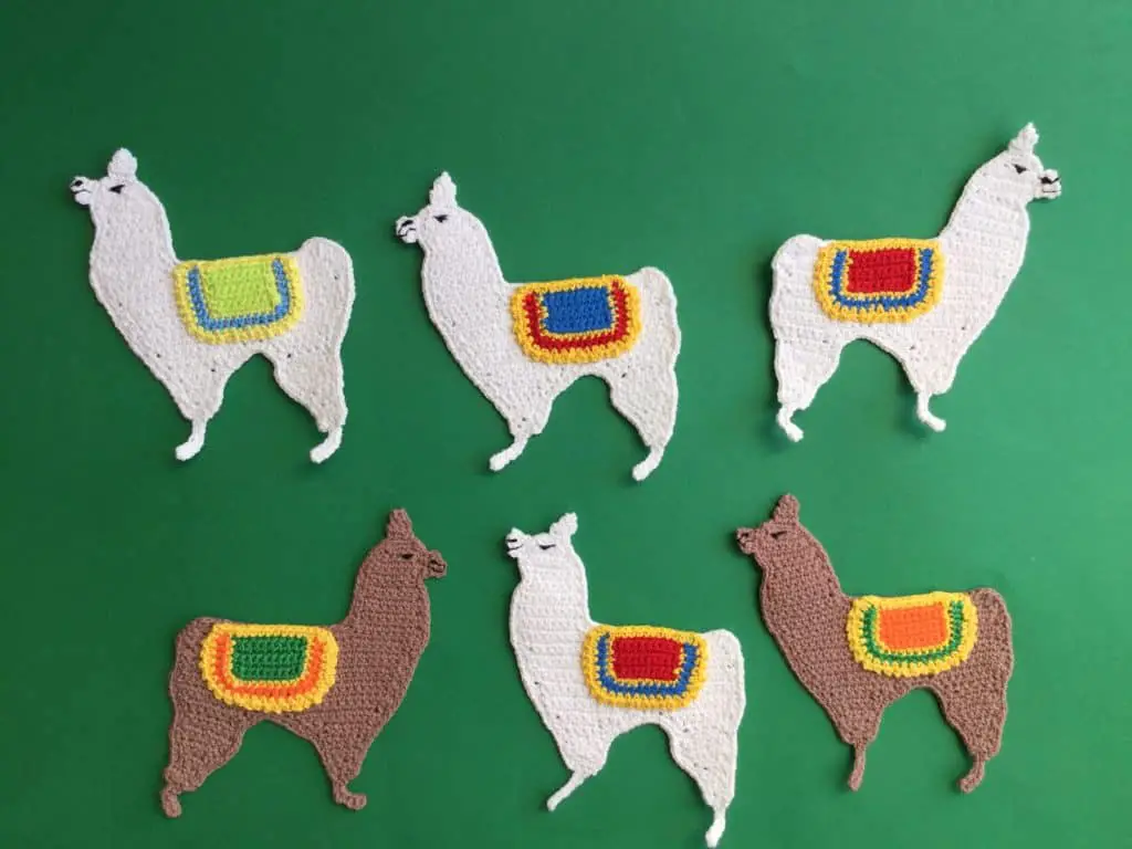 Finished crochet llama group landscape 2