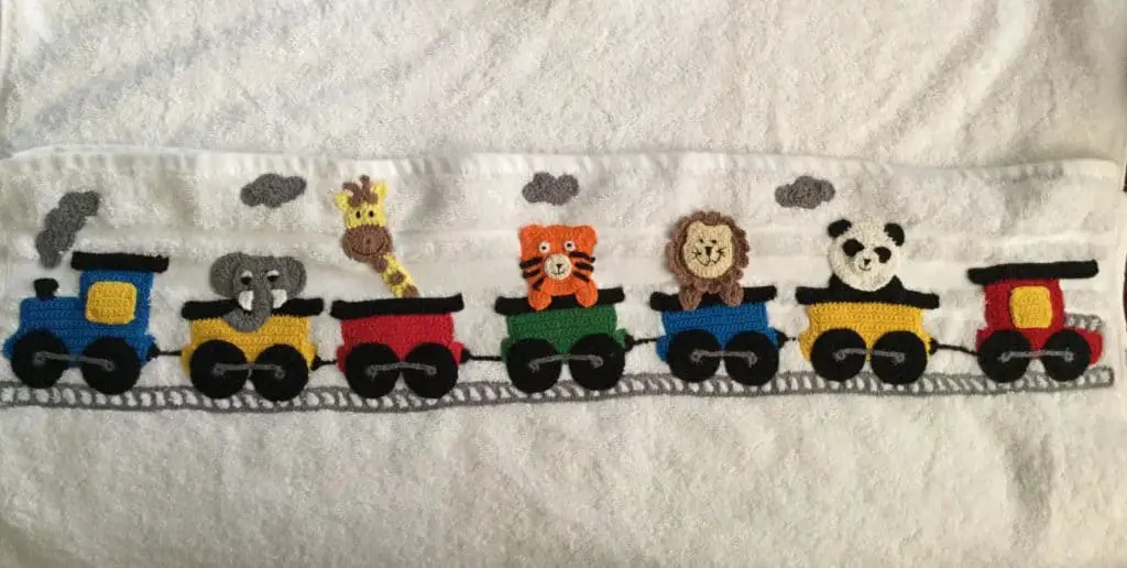 Finished train towel