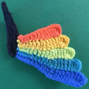 Crochet butterfly first wing fifth segment