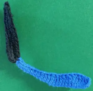 Crochet butterfly first wing first segment