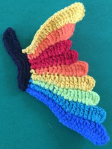 Crochet butterfly first wing ninth segment