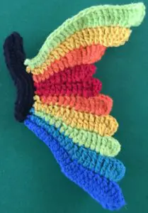Crochet butterfly first wing tenth segment