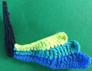 Crochet butterfly first wing third segment