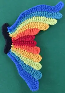 Crochet butterfly first wing twelfth segment