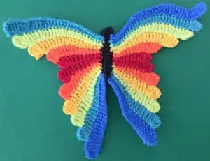 Crochet butterfly second wing eleventh segment
