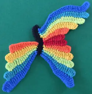 Crochet butterfly second wing fifth segment