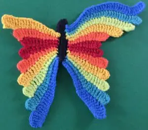 Crochet butterfly second wing ninth segment
