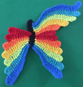 Crochet butterfly second wing seventh segment