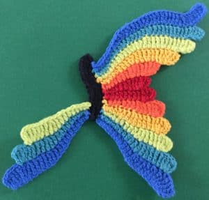 Crochet butterfly second wing third segment