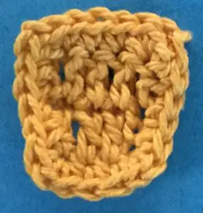 Crochet fish scrubbie body fin neatened