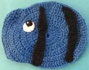 Crochet fish scrubbie body with stripes