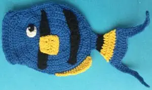 Crochet fish scrubbie bottom fin