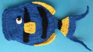 Crochet fish scrubbie top fin