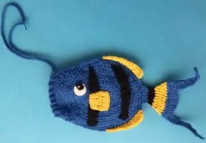 Crochet fish scrubbie with cord