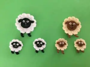 Finished easy crochet sheep group landscape